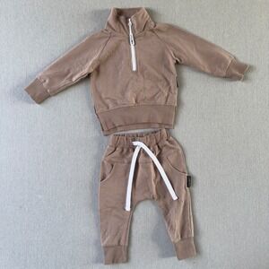 Little Bipsy Baby Taupe Sweatshirt‎ and Joggers Set Size 6-12 Months